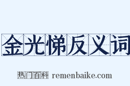 金光悌反义词是什么意思的图片